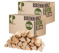Legna da Ardere Quercia 60 kg Per Stufa e Camino Braciere Griglia Cestello per il Fuoco Ceppi 25 cm Kingpower