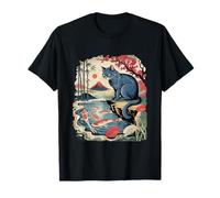 Legna giapponese Ukiyo-e Legna per pesci Koi Russian Blue Cat Maglietta