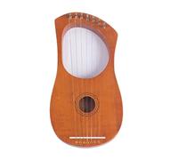 Legna Lyre Harp con Un Panno per La Pulizia Chiave di Sintonia Guida All'apprendimento, 7/10 Stringhe Arpa Lira Amante Della Musica Arpa a Leva Campeggio(7 Tone Floral A)