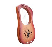 Legna Lyre Harp con Un Panno per La Pulizia Chiave di Sintonia Guida All'apprendimento, 7/10 Stringhe Arpa Lira Amante Della Musica Arpa a Leva Campeggio(7 Tone Orange Reindeer)