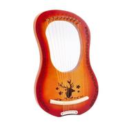 Legna Lyre Harp con Un Panno per La Pulizia Chiave di Sintonia Guida All'apprendimento, 7/10 Stringhe Arpa Lira Amante Della Musica Arpa a Leva Campeggio(10 Tone Reindeer Orange)