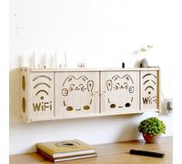 Legna Scatola Router WiFi da Muro Scatola, Immagazzinaggio Nascondi Cavi, Mensola Porta Modem Wifi da Parete, Ciabatta E Ripiano per La Gestione dei Cavi(24 * 71 * 11.5cm/9.4 * 27.9 * 4.5in)