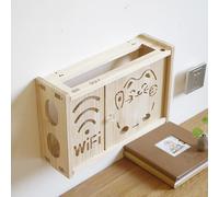 Legna Scatola Router WiFi da Muro Scatola, Immagazzinaggio Nascondi Cavi, Mensola Porta Modem Wifi da Parete, Ciabatta E Ripiano per La Gestione dei Cavi(24 * 36 * 11.5cm/9.4 * 14.2 * 4.5in)