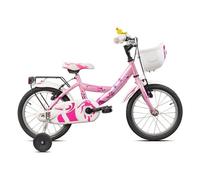 Legnano Mountain Bike acciaio ( 1 vel ) 16" con rotelle BIMBA Rosa e Azzurro