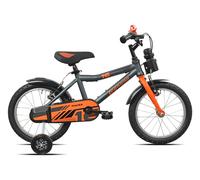 Legnano Mountain Bike acciaio ( 1 vel ) 16" con rotelle BIMBO Grigio 26L675