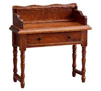 Legno 1/12 Casa delle Bambole Scrivania Studio in Miniatura Stile Europeo Mobili Modello Figura per Scena Decorativa Impostazione Puntelli Casa di Bambola Accessori Mobili in miniatura