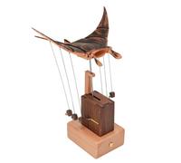 Legno Bionic Manta Ray Movimento Dinamico Desktop Display Noce Faggio Meccanico Creatura Oceano Decorazione Scrivania Rilassante Tema Marino Decorazione Pezzo Per Adulti Casa Ufficio