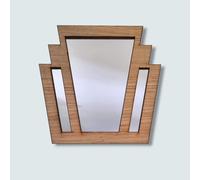 Legno Cornice Quadrato Ventola Specchio - Art Déco Stile