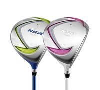 Legno da fairway Junior per destrimani, per bambini e bambine dai 3 ai 12 anni, testa in alluminio leggera con asta in carbonio, driver club #1/#5 loft per principianti con copritesta protettivo
