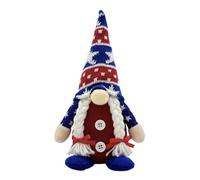 Legno decorativo per tavolo Bambola nana senza volto per il giorno dell'indipendenza, bambola a cinque punte, bambola senza volto, bambola nana per la festa nazionale, bambola senza (Red, 24cm)