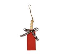 Legno di Natale Rettangolo Forma Pendente Consiglio Con Perline & Checked Panno Decor Decorazioni Per La Casa Regalo Fatto A Mano Legno Chip Vacanza