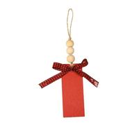 Legno di Natale Rettangolo Forma Pendente Consiglio Con Perline & Checked Panno Decor Decorazioni Per La Casa Regalo Fatto A Mano Legno Chip Vacanza
