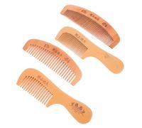 Legno di Pesco Pettine Portatile Antistatico 4 Pezzi | Uso Quotidiano, Non Graffia Cuoio Capelluto, Protegge i Chioma Dai Nodi, Confezione da Quattro Stili multipli