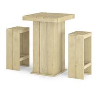 Legno di pino impregnato design elegante da giardino 3 pezzi 64 cm | Set Bistrò da Giardino 3 pz in Legno di Pino Impregnato, Tavolo e 2 Sgabelli da Esterno con Design Elegante, Resistente alle