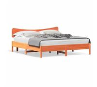 Legno di Pino Massello Cera Marrone Struttura Letto 200x200 cm