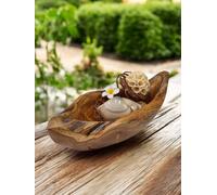 Legno di Teak Ciotola Barca Piccolo Fruttiera Guscio Decorativo IN Massello