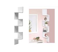 Mensola Parete Angolare 5 Ripiani ad Angolo Libreria Scaffale Moderna 123 cm