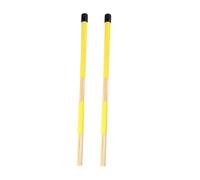 Legno Giallo Spazzole per Batteria, 19 Aste, 1 Paio | Impugnatura Confortevole, Superficie Liscia, per Rullante e Set, Pratica Lieve, Tono Morbido