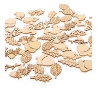 Legno Grezzo Decorazioni 50 Pezzi Animali e Piante | Superficie Liscia e Pronta da Dipingere, per Cartoncini e Bacheche, per Feste e Lavoretti