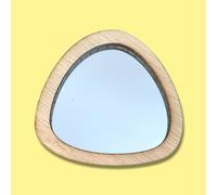 Legno Incorniciato, Sassolino Forma Specchio - Opzioni, Incisioni Disponibile