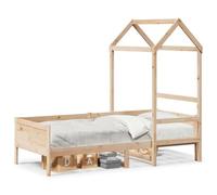 Legno massello di pino con tetto e sponde Dormeuse standard 80x200 cm