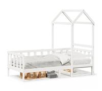 Legno massello di pino Divano letto con sponde Bianco 80x200 cm