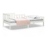 Legno Massello di Pino Divano Letto con Sponde Bianco 90x200 cm