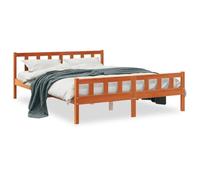 Legno Massello di Pino Finitura Marrone Cera Letto Matrimoniale Rustico Con