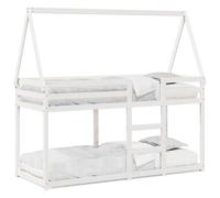 Legno Massello Pino con Sponde Protettive Cameretta 80x200 cm Bianco