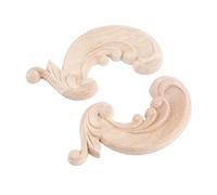 legno massiccio incisione angolo Applique angolare in legno di quercia intagliato con fiori, 6x6 cm, confezione da 2