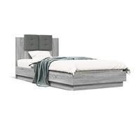 Legno multistrato resistente con testiera Grigio Sonoma 80x200cm