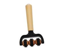Legno Nero Rullo Strumento Manuale Doppio, Massaggiatore | Design a Doppio Rullo, Uso Casa e Viaggio, Tpr e Acciaio per Relax Specifico e Alleviamento Muscolare