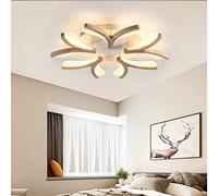 legno plafoniera dimmerabile fiore lampadario con telecomando geometrico creativo luce da soffitto lampade camere da bambini camera da letto soggiorno sala da pranzo 70cm led moderna luce sospensione