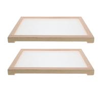 Legno Rete Rettangolare Impilabile Essiccazione per Erbe e Piante | Doppia Rete per Essiccazione, Bordo in Legno Naturale, per Funghi, Officinali, Balcone e Laboratori