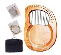 Legno solido 19 String Lyre Harp Arp Mogany, Chiave C, Bass E3 per Treble E6 Tuning Range, Simboli fonetici intagliati, Miglior regalo per bambini adulti (Color : Natural)