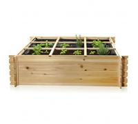 Legno sopraelevata/fioriera con 9 scomparti 140 cm × 140 cm × 36 cm (L x P x A)