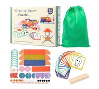 Legno | Stem Forme Giocattoli Educativi - Set Tangram Modelli per Prescolare | Bambini Ragazze Casa Camera Da Compleanno Vacanze Natale Festa dei Bambini
