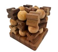 Legno Tic Tac Toe Gioco, Tradizionale Gioco da Tavolo Famiglia Con Scuro Blocchi