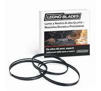 LegnoBlades set 3 lame sega a nastro 1400 x 10 x 0,65 mm, per legno e derivati - ricambio professionale per seghe a nastro TC-SB 200, HBS30, HBS25, PBS 350 - TPI 6 (la più venduta)