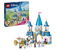 LEGO ǀ Disney Princess Castello e Carrozza di Cenerentola Giocattolo - con Mini Bamboline di Cenerentola e del Principe Azzurro, Figure di Lucifero, Gus e Cavallo - Regalo per Bambine da 6 Anni 43275