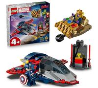 LEGO ǀ Marvel Capitan America Contro Thanos - Giocattolo Avengers con Aereo e 2 Minifigure con Accessori Incluso lo Scudo di Cap - Regalo da Supereroi per Bambini da 4 Anni in su - 76319