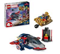 LEGO ǀ Marvel Capitan America Contro Thanos - Giocattolo Avengers con Aereo e 2 Minifigure con Accessori Incluso lo Scudo di Cap - Regalo da Supereroi per Bambini da 4 Anni in su - 76319