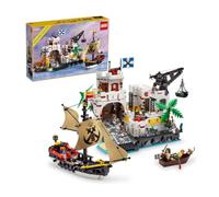 LEGO 10320 Icons Fortezza Eldorado, kit modello per adulti con nave pirata e 8 minifigure