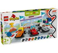 Lego duplo 10445 auto da corsa e piloti team f1, macchina giocattolo da costruire, giochi creativi e didattici per bambini 2+