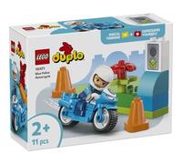 LEGO DUPLO Motocicletta Blu della Polizia - Gioco Didattico per la Motricità Fine - con Moto Giocattolo, Poliziotto, Semaforo e 2 Coni - Regalo di Compleanno per Bambini e Bambine da 2 Anni - 10471