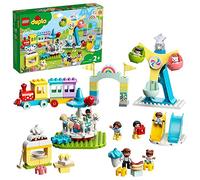 LEGO 10956 DUPLO Town Parco dei Divertimenti, Giocattoli per Bambini di 2 Anni, Parco Giochi con 7 Minifigure e Accessori