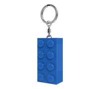 LEGO 2 x 4 portachiavi in mattone con torcia a LED - circa 7,6 cm blocco blu (KE234HB) - regalo per bambini e fan - batterie incluse - anello in metallo durevole