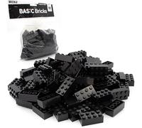 LEGO 2x4 Mattoncini Classic, Nero, 100 pezzi - Parti singoli nella confezione grande, mattoni basici | Basic Bricks (3001)…