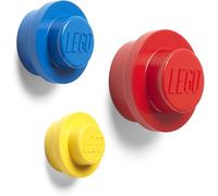 Lego 3 Pezzi Gancio da Parete Set Giallo Blu Rossa