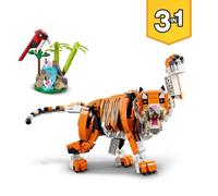 LEGO 31129 Creator 3-in-1 Sua Maestà la Tigre, Animali Giocattoli per Ragazze e Ragazzi dai 9 anni in su, Panda, Minifigure di Pesci